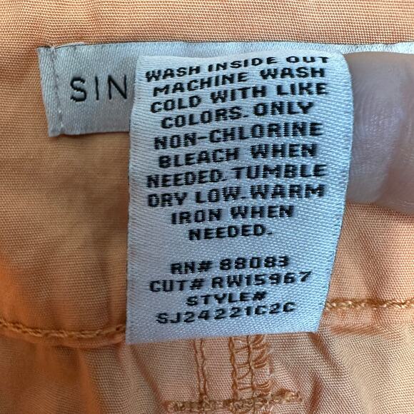 Sincerely Jules Cargo Shorts WMNS 1/25 Orange Mid Rise Two Button Zip Fly Cotton - Picture 5 of 5